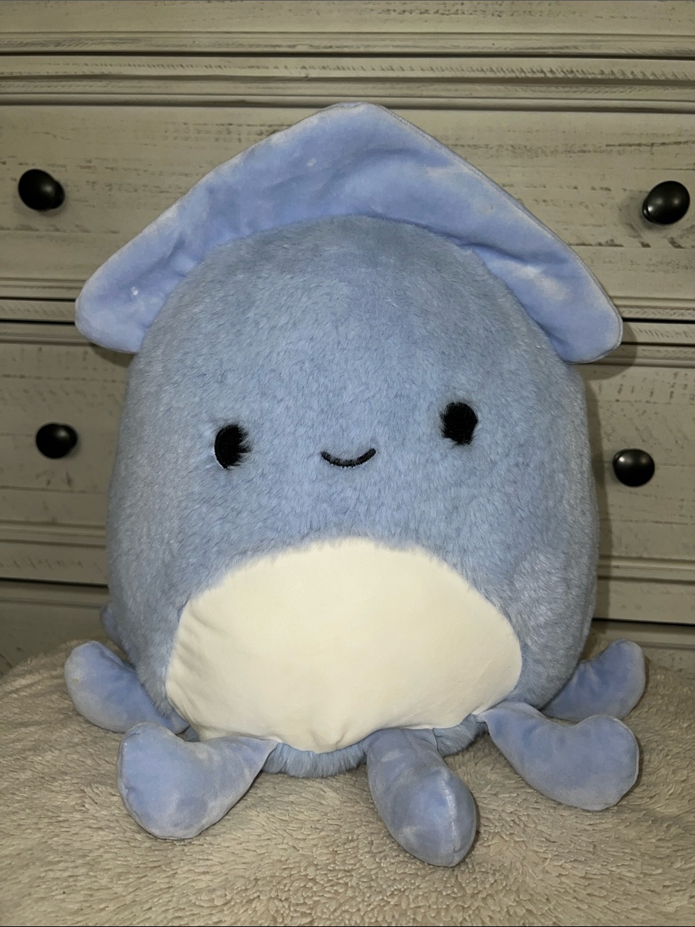 Plush Blue Squid Squishmallow/ Fuzzamallow Stuffed Toy